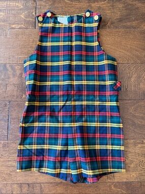 Boys Merry Mites  Plaid Sleeveless Romper Jon Jon Vintage Size 5